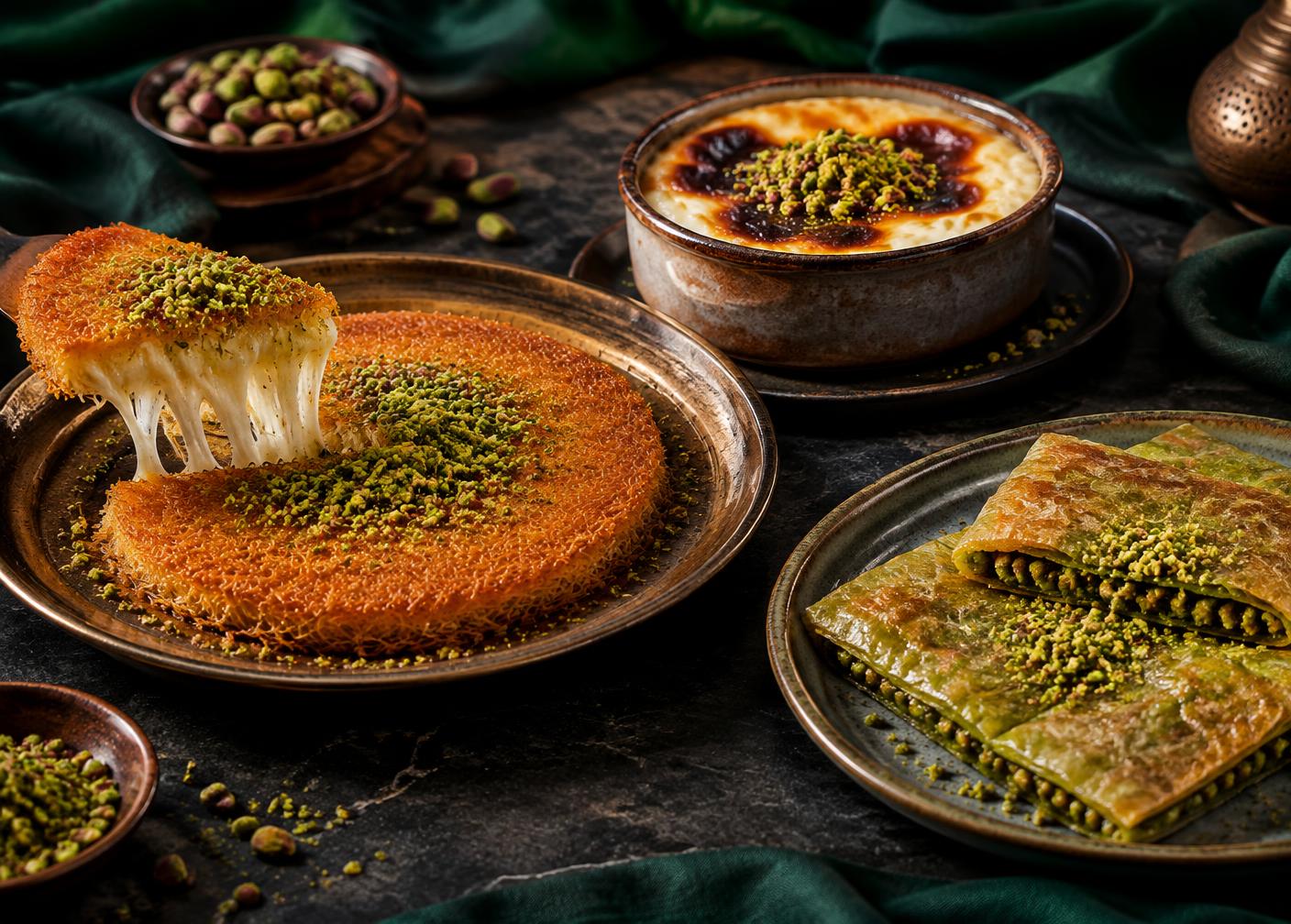 Künefe, katmer ve fırın sütlaç